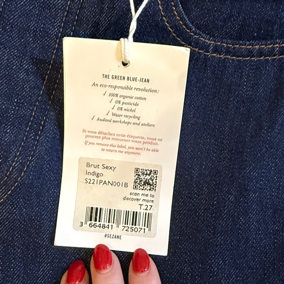 Sezane Brut Sexy Indigo 27 NWT - Picture 13 of 15